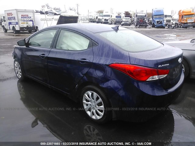 5NPDH4AE5DH202918 - 2013 HYUNDAI ELANTRA GLS/LIMITED BLUE photo 3