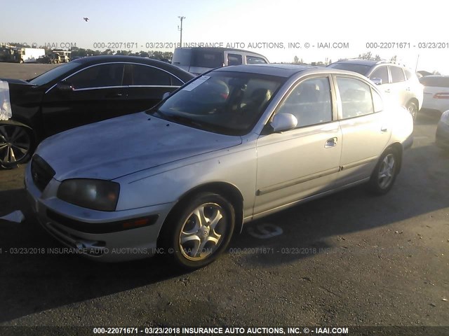 KMHDN46D35U984938 - 2005 HYUNDAI ELANTRA GLS/GT SILVER photo 2