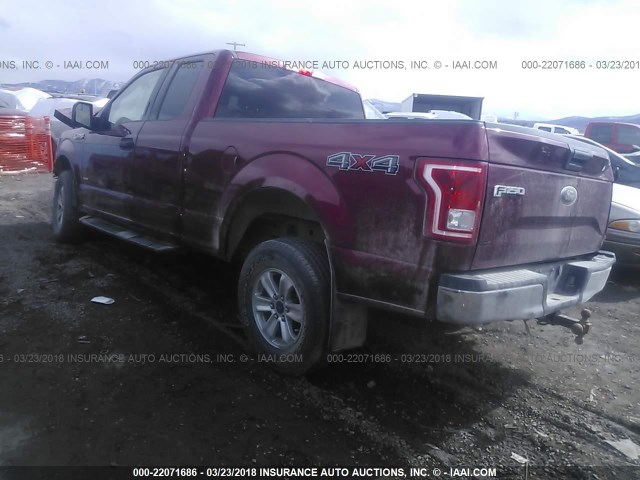 1FTEX1EP9FFC24189 - 2015 FORD F150 SUPER CAB RED photo 3