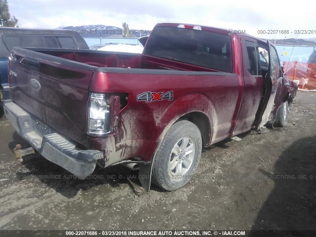 1FTEX1EP9FFC24189 - 2015 FORD F150 SUPER CAB RED photo 4