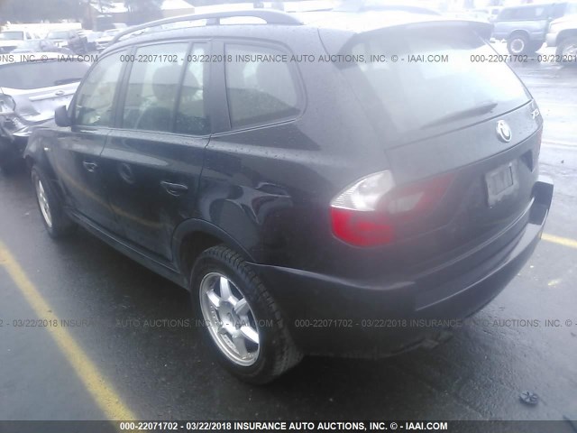 WBXPA73484WC42157 - 2004 BMW X3 2.5I BLACK photo 3