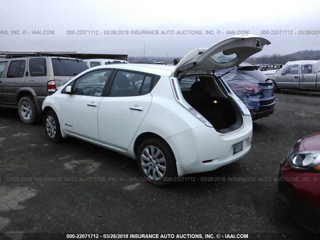 1N4AZ0CP7EC338266 - 2014 NISSAN LEAF S/SV/SL WHITE photo 3