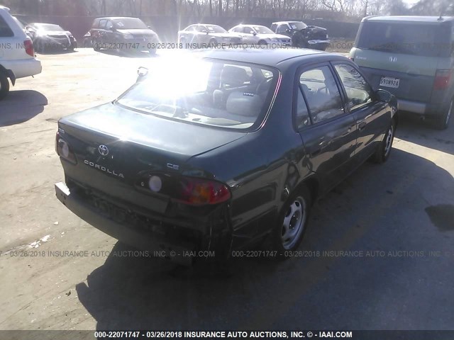 2T1BR12E61C514830 - 2001 TOYOTA COROLLA CE/LE/S GREEN photo 4