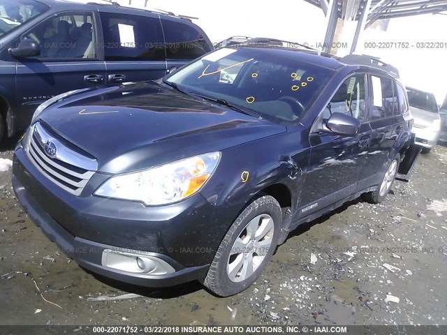 4S4BRBFC2B3426524 - 2011 SUBARU OUTBACK 2.5I PREMIUM GRAY photo 2