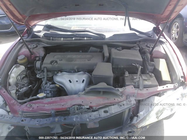 4T1BE46K18U253130 - 2008 TOYOTA CAMRY CE/LE/XLE/SE RED photo 10
