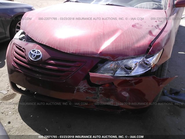 4T1BE46K18U253130 - 2008 TOYOTA CAMRY CE/LE/XLE/SE RED photo 6