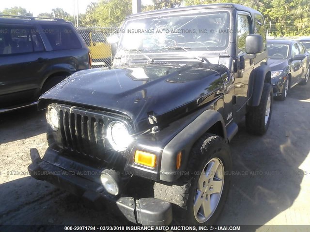 1J4FA49S96P766421 - 2006 JEEP WRANGLER / TJ SPORT BLACK photo 2