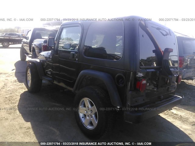 1J4FA49S96P766421 - 2006 JEEP WRANGLER / TJ SPORT BLACK photo 3