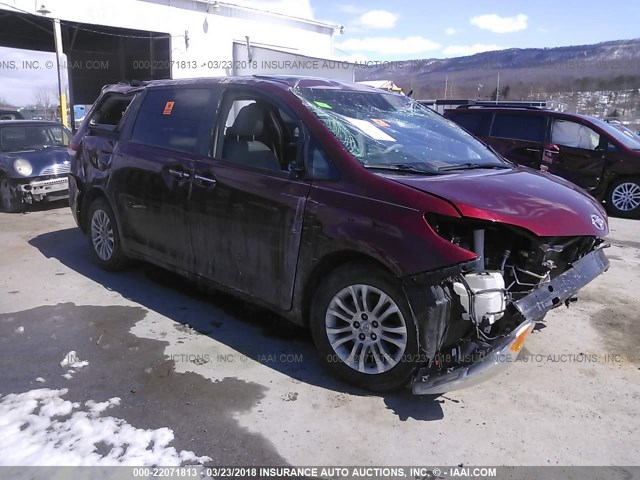 5TDYK3DC5BS028881 - 2011 TOYOTA SIENNA XLE/LIMITED MAROON photo 1