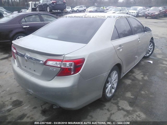 4T4BF1FK6DR306593 - 2013 TOYOTA CAMRY L/SE/LE/XLE GOLD photo 4
