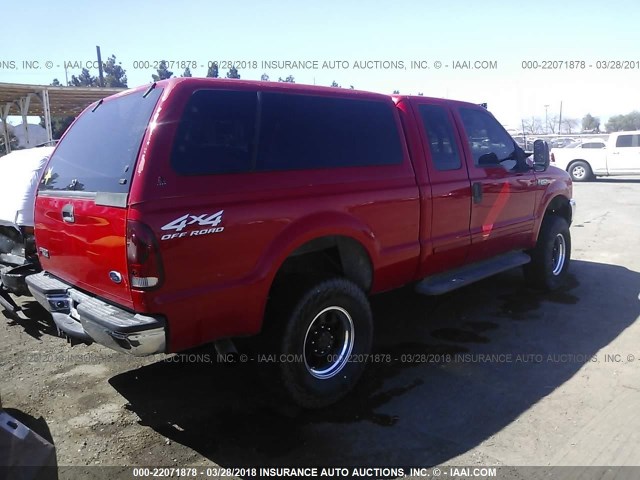 1FTNX21S31EA38288 - 2001 FORD F250 SUPER DUTY RED photo 4