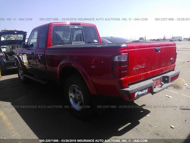 1FTZR45E23PA67266 - 2003 FORD RANGER SUPER CAB RED photo 3