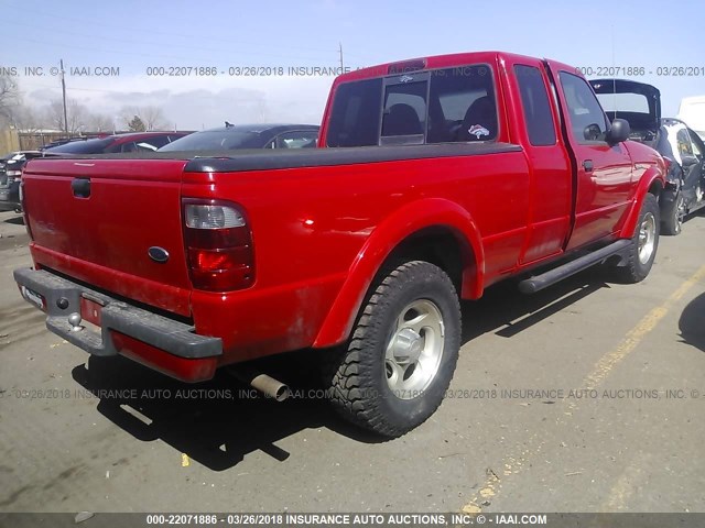 1FTZR45E23PA67266 - 2003 FORD RANGER SUPER CAB RED photo 4