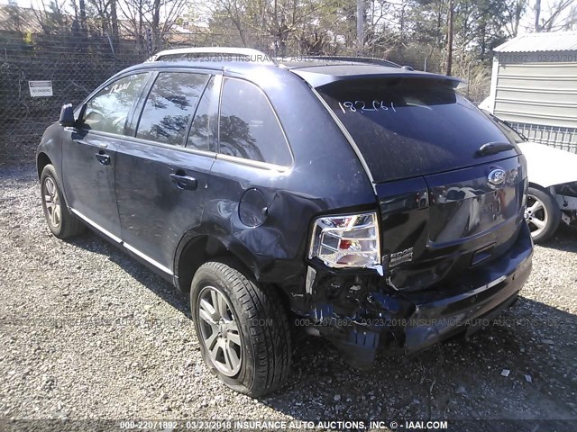 2FMDK38C98BA87625 - 2008 FORD EDGE SEL BLUE photo 3