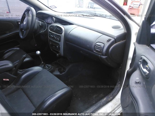 1B3ES66S65D283792 - 2005 DODGE NEON SRT-4 WHITE photo 5