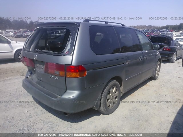5FNRL189X2B011258 - 2002 HONDA ODYSSEY EXL ნაცრისფერი ფოტო 4