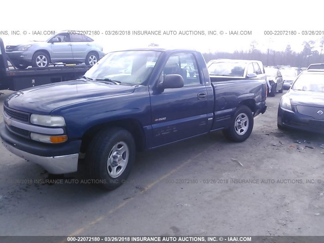 1GCEC14W6YZ218226 - 2000 CHEVROLET SILVERADO C1500 BLUE photo 2