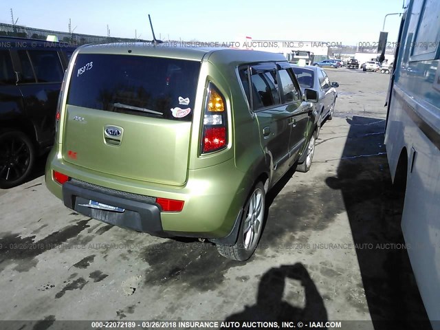 KNDJT2A29A7078499 - 2010 KIA SOUL +/!/SPORT GREEN photo 4