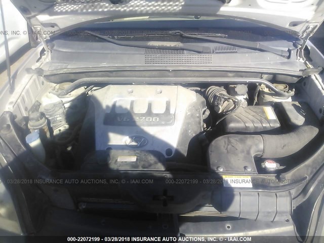 KM8JN12D86U272529 - 2006 HYUNDAI TUCSON GLS/LIMITED SILVER photo 10