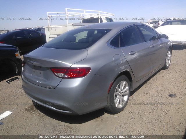 1C3CCCAB9FN670054 - 2015 CHRYSLER 200 LIMITED SILVER photo 4