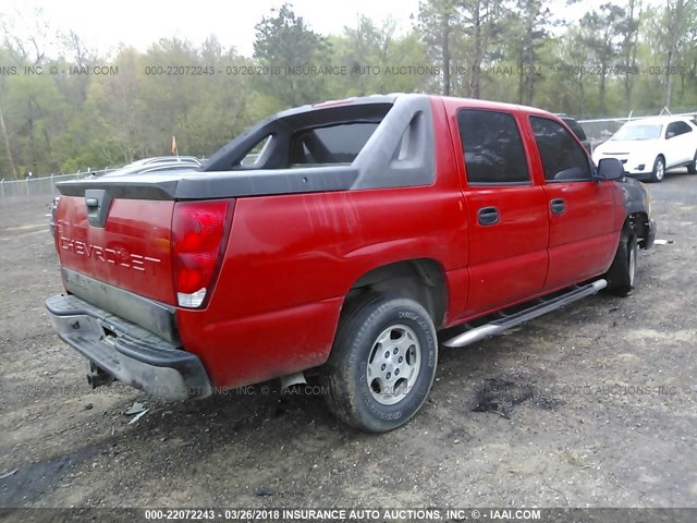 3GNEC12T64G303058 - 2004 CHEVROLET AVALANCHE C1500 RED photo 4