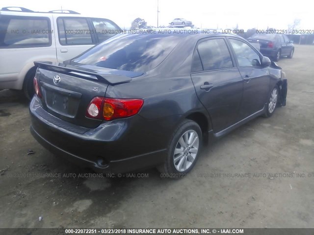 1NXBU40E49Z122586 - 2009 TOYOTA COROLLA S/LE/XLE GRAY photo 4