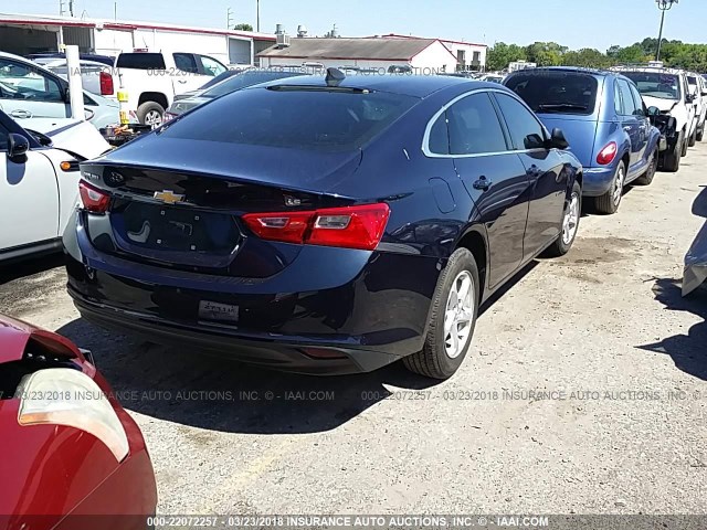 1G1ZB5ST4HF100450 - 2017 CHEVROLET MALIBU LS 深蓝色 照片 4