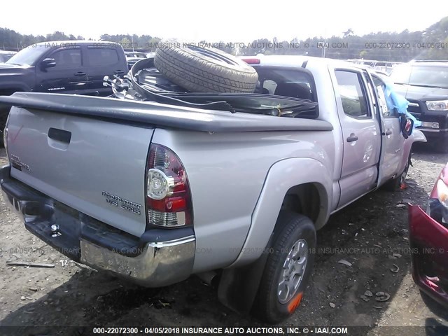 5TEJU4GN1AZ698489 - 2010 TOYOTA TACOMA DOUBLE CAB PRERUNNER SILVER photo 4