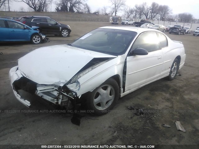 2G1WX15K829327656 - 2002 CHEVROLET MONTE CARLO SS WHITE photo 2