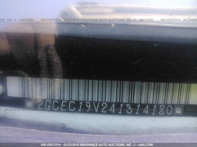2GCEC19V241314180 - 2004 CHEVROLET SILVERADO C1500 WHITE photo 9