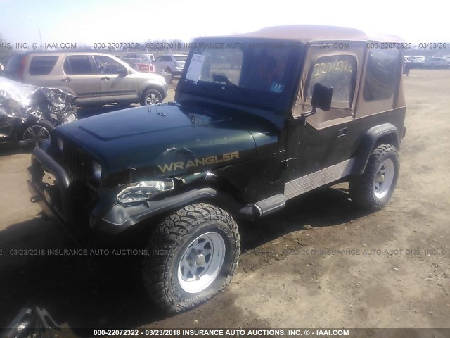 1J4FY19P7SP276480 - 1995 JEEP WRANGLER / YJ S/RIO GRANDE GREEN photo 2