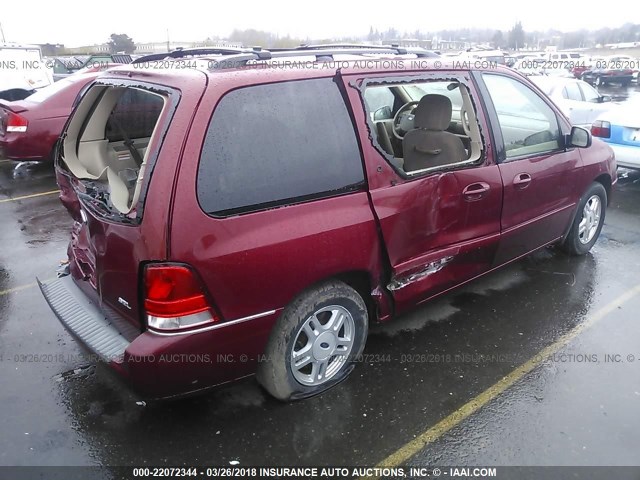 2FMZA52215BA58247 - 2005 FORD FREESTAR SEL MAROON photo 4