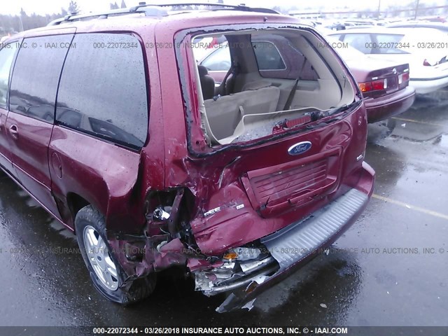 2FMZA52215BA58247 - 2005 FORD FREESTAR SEL MAROON photo 6