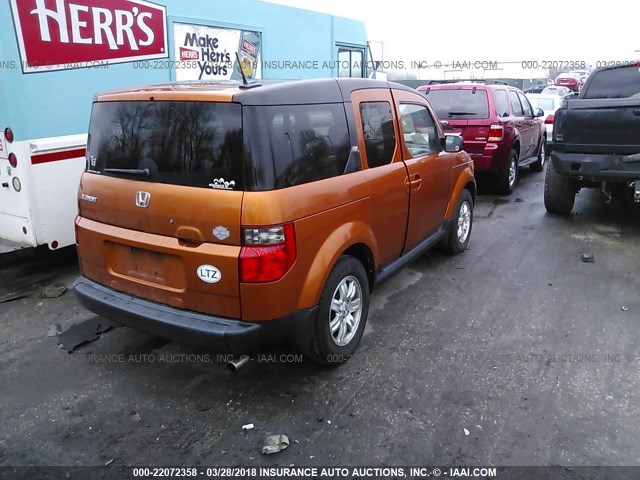 5J6YH287X8L002321 - 2008 HONDA ELEMENT EX ORANGE photo 4