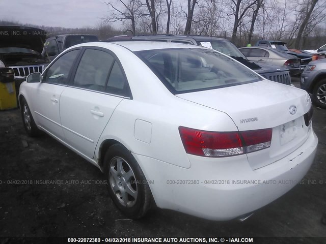 5NPEU46F96H143053 - 2006 HYUNDAI SONATA GLS/LX WHITE photo 3