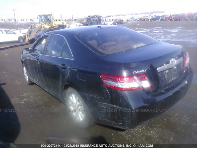 4T4BF3EK0BR107467 - 2011 TOYOTA CAMRY SE/LE/XLE BLACK photo 3