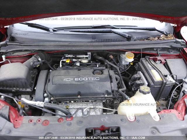 1G1JA5SH5C4203232 - 2012 CHEVROLET SONIC LS RED photo 10