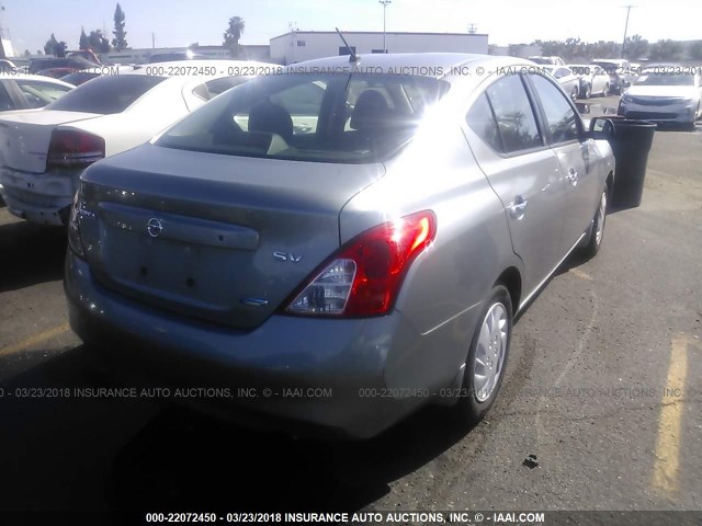 3N1CN7AP5CL893778 - 2012 NISSAN VERSA S/SV/SL GRAY photo 4