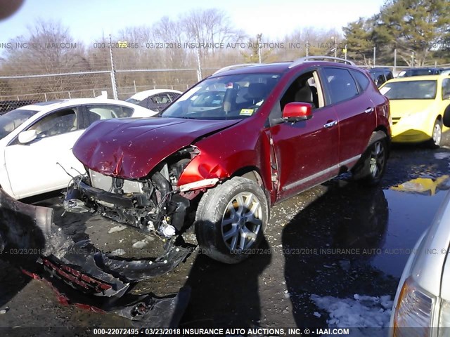 JN8AS5MV8BW314162 - 2011 NISSAN ROGUE S/SV/KROM RED photo 2