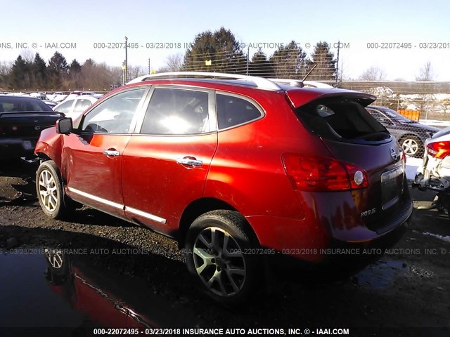 JN8AS5MV8BW314162 - 2011 NISSAN ROGUE S/SV/KROM RED photo 3