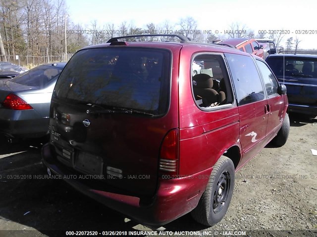 4N2DN11W1TD847146 - 1996 NISSAN QUEST XE/GXE RED photo 4