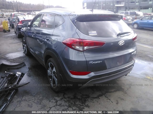 KM8J3CA22GU155712 - 2016 HYUNDAI TUCSON LIMITED/SPORT AND ECO/SE GRAY photo 3