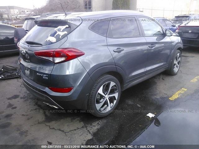 KM8J3CA22GU155712 - 2016 HYUNDAI TUCSON LIMITED/SPORT AND ECO/SE GRAY photo 4