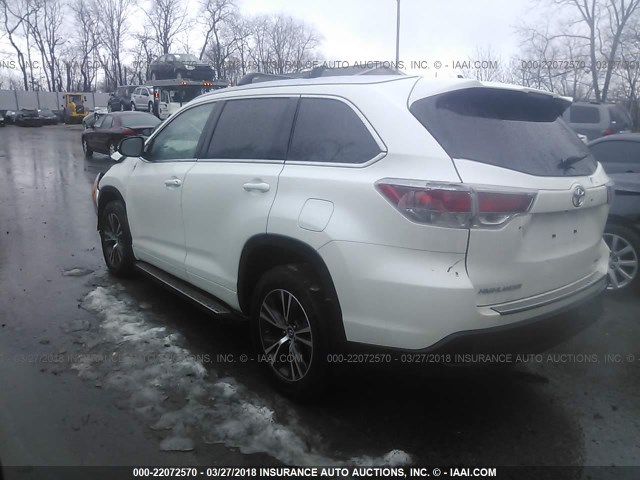 5TDJKRFH0GS348808 - 2016 TOYOTA HIGHLANDER XLE თეთრი ფოტო 3