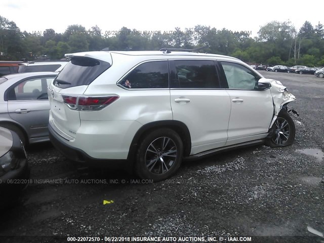 5TDJKRFH0GS348808 - 2016 TOYOTA HIGHLANDER XLE თეთრი ფოტო 4