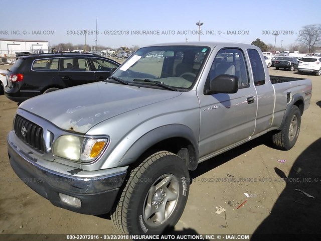 5TESM92N62Z032125 - 2002 TOYOTA TACOMA XTRACAB PRERUNNER SILVER photo 2