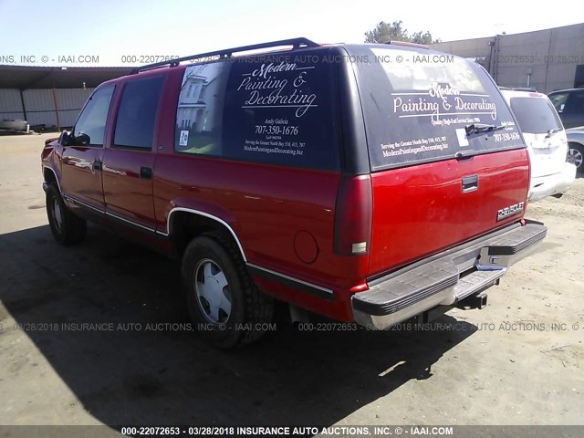 3GNFK16RXTG168476 - 1996 CHEVROLET SUBURBAN K1500 RED photo 3