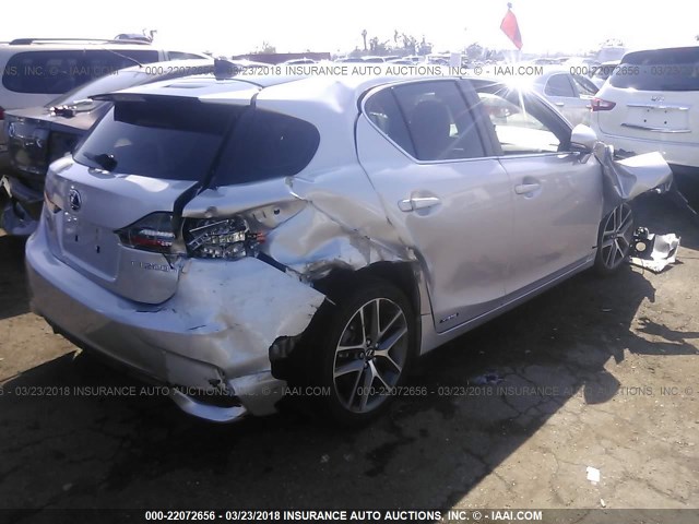 JTHKD5BH3F2233511 - 2015 LEXUS CT 200 SILVER photo 4