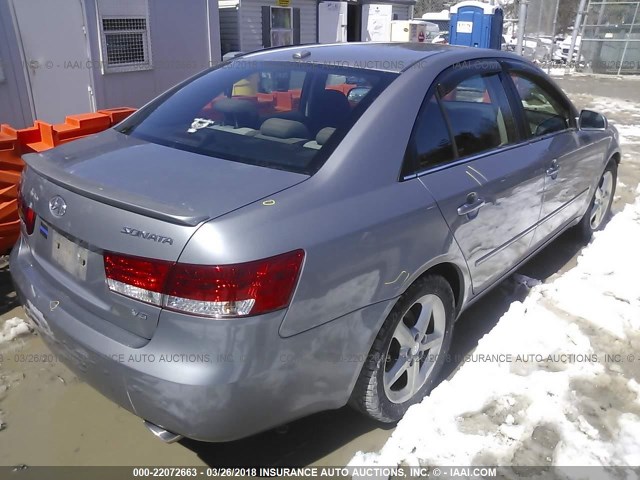 5NPEU46F78H337342 - 2008 HYUNDAI SONATA SE/LIMITED GRAY photo 4