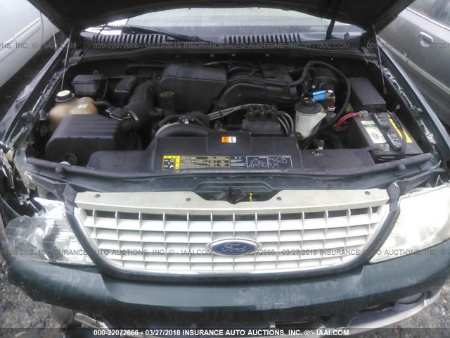 1FMDU74E32ZA85379 - 2002 FORD EXPLORER EDDIE BAUER GREEN photo 10